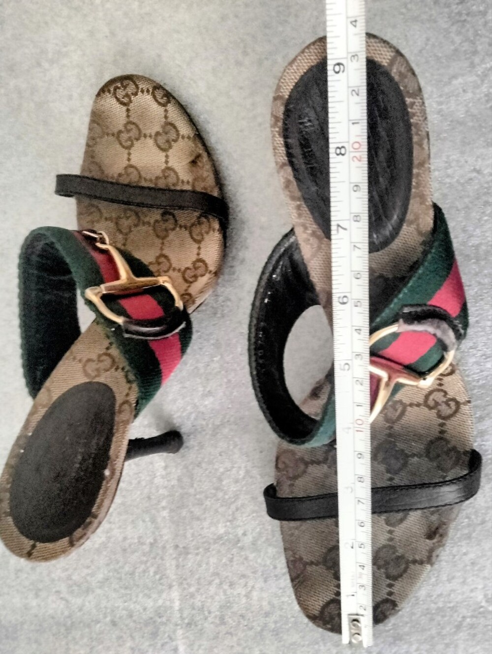 Rare Vintage Gucci Large Horsebit Sandal Heels 7.5B - Picture 9 of 11